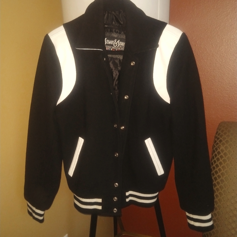Black plain varsity style jacket